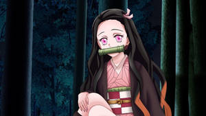 Demon Slayer Nezuko oulike toneel — Demon slayer tanjiro Muurpapier