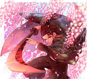 Demon Slayer Tanjiro Pienk Blomme