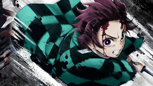 Demon Slayer Tanjiro Vervaag — Rui Demon Slayer Muurpapier