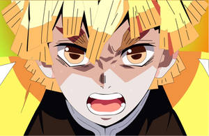 Demon Slayer Zenitsu Nabyfoto — Demon slayer zenitsu Muurpapier