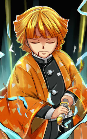 Demon Slayer Zenitsu Konsentreer — Demon slayer zenitsu Muurpapier