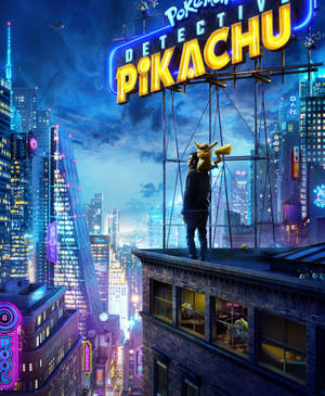 Detective Pikachu En Man Op Dak muurpapier — Galaxy Z Vou 5 Muurpapier
