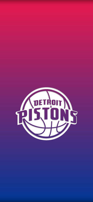 Detroit Pistons tweekleurige wit logo-agtergrond — iPhone 17 Pro Max Muurpapier