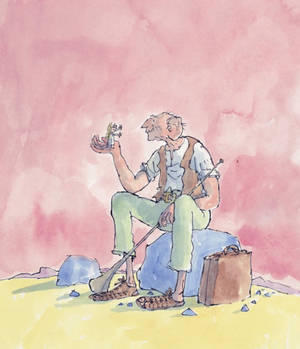 Die BFG Pienk Illustrasie agtergrond — Galaxy Z Vou 6 Muurpapier