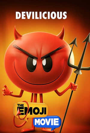 Die Duiwel-emoji uit The Emoji Movie — Rooi Anime Muurpapier