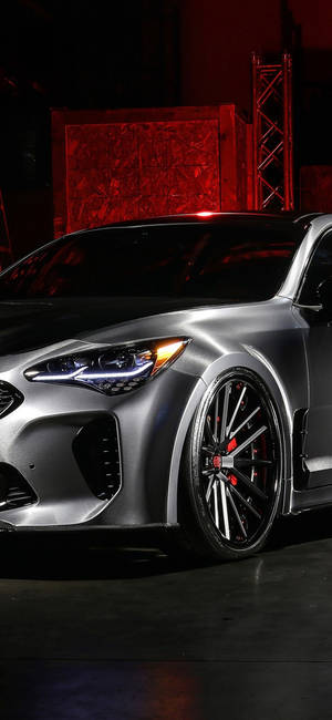1125x2436 Laai af 1125x2436 Dub Kia Stinger, Silwer, Motors Muurpapier — iPhone 14 Muurpapier