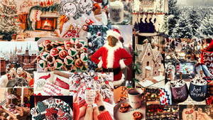 Die Grinch se Kersfees Collage-agtergrond — Snaakse kersfees Muurpapier