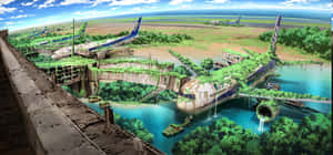 Anime Landskap agtergrond — Anime landskap Muurpapier