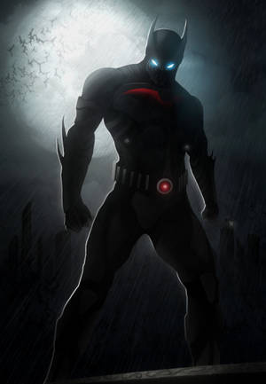 Silhoeët van staande Batman Beyond agtergrond — Oppo Pad 5 Mat-skerm Muurpapier