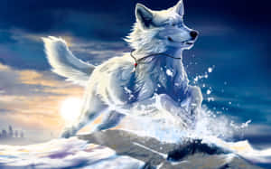 Koel Wolf prente — Koel wolf Muurpapier