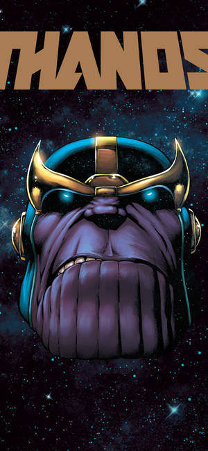'n HD-selfoonagtergrond van die Marvel-superskurk Thanos se kop met wapenrustinghelm. — iPhone 11 Pro Max Muurpapier