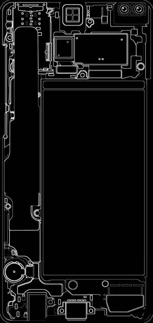 Galaxy S10 Plus swart en wit foon-agtergrond — iPhone 13 Pro Muurpapier