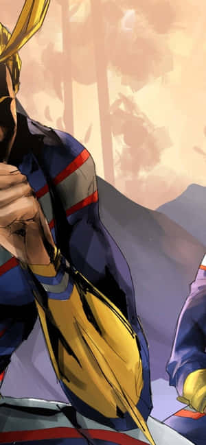 All Might agtergrond — Moto E15 Muurpapier