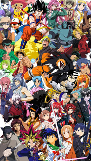 Die wêreld van anime is vol uiteenlopende en boeiende karakters — Anime karakters GIF Muurpapier