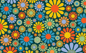 70's Estetika Lessenaar — Bloem Muurpapier
