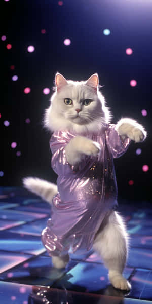 Disco Dansende Kat.jpg — Dansende kat Muurpapier