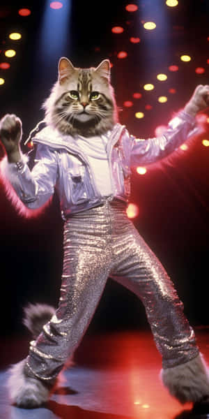 Disco Dansende Kat in Kollig — Dansende kat Muurpapier
