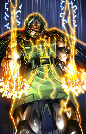 Doctor Doom Handskoen Lasers agtergrond — Honor MagicPad4 Muurpapier