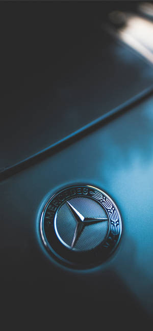 Donkerblou Logo Mercedes iPhone X — iPhone 14 Pro Muurpapier