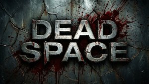Die ikoniese Dead Space-logo met 'n growwe, gruwel-tema tekstuur.