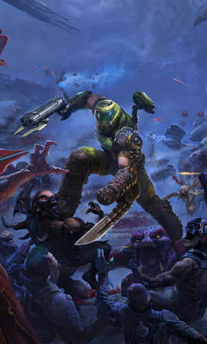 Pixel 3xl Doom Agtergrond — Galaxy Tab A11 Muurpapier