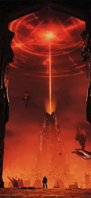 Doom Slayer in Aksie in Doom Eternal — Nothing Phone (3) Muurpapier