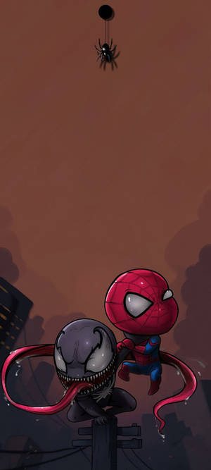 Dot Notch Venom en Spider-Man — Nothing Phone (2) Muurpapier