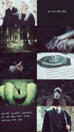 Draco Malfoy Minnaars Estetika — Slytherin estetiek Muurpapier