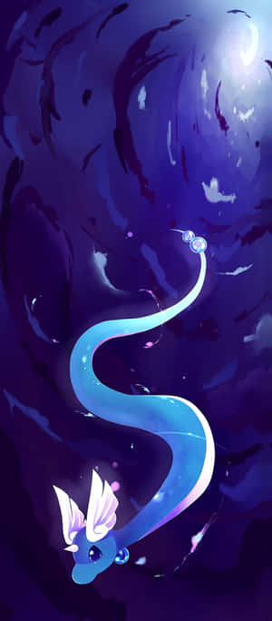 Dragonair in water abstrakte illustrasie — Nothing Phone (2) Muurpapier