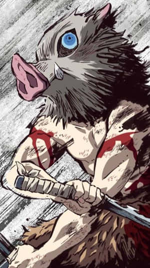 Dramatiese Inosuke PFP — Cool Demon Slayer Muurpapier