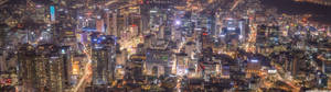 Panoramiese nagstadlandskap muurpapier. — 5120x1440 Muurpapier