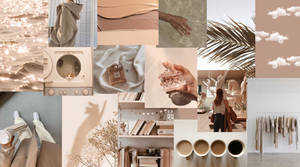 Drankies en Natuur Beige Estetiese Collage