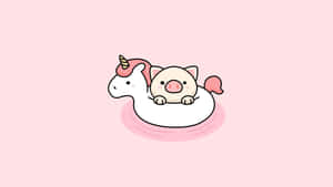 Dromerige kawaii pienk wolklugtoneel vir al jou toestelle — Kawaii pienk Muurpapier