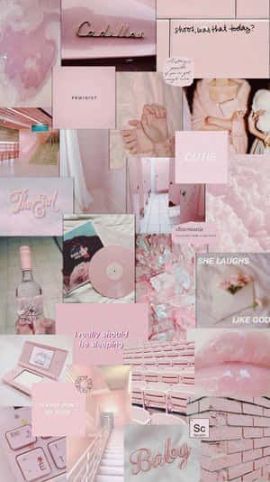 Pastel Pienk Estetika prente — Pastel pienk estetika Muurpapier