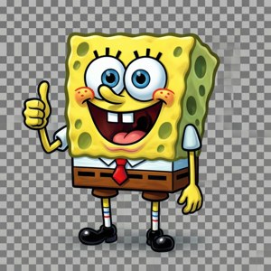 SpongeBob wat duim op wys op deursigtige agtergrond — Motorola Razr 2026 Muurpapier