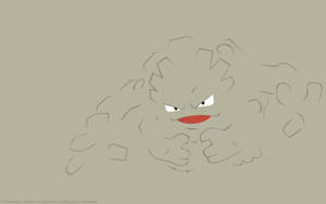 Eenvoudige Grys Omtrek van Evolusie Geodude — Nintendo Muurpapier