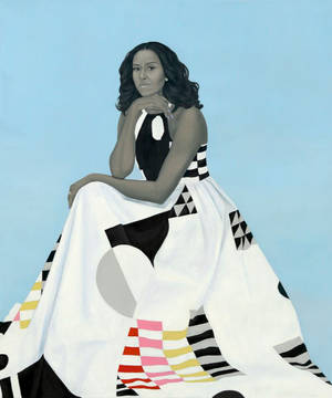 Eerste Dame Michelle Obama skildery agtergrond — Motorola Razr 70 Ultra Muurpapier