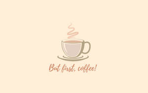 Eerste Koffie Estetika — Beige bruin estetiese GIF Muurpapier