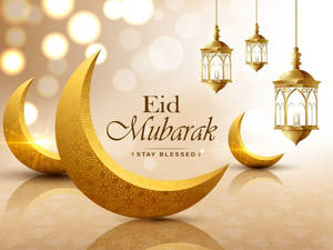 Eid-Ul-Adha Mubarak Maanvertonings — Goue estetika Muurpapier