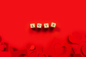 Ek is Lief vir Jou Houtblokkies Rooi — Ek is so lief vir jou Muurpapier