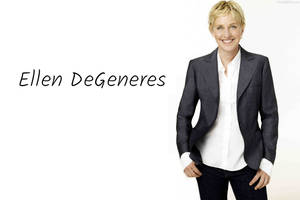 Ellen Degeneres plakkaat met sy naam muurpapier — Skoon Muurpapier