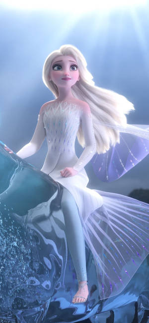 Elsa en die Nokk-perd-agtergrond — iPhone 16 Muurpapier