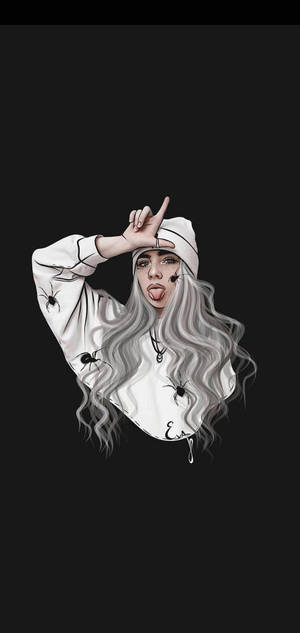 Emo Estetiese Billie Eilish agtergrond — iPhone 15 Pro Max Muurpapier