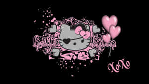 Emo Hallo Kitty — Halloween kitty estetiese Muurpapier
