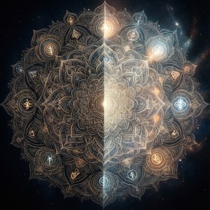 Ingewikkelde mandala met versteekte simbole en vervaagde dele — Tecno Phantom Muurpapier