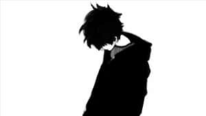 Enigmatiese Swart en Wit Anime-toneel