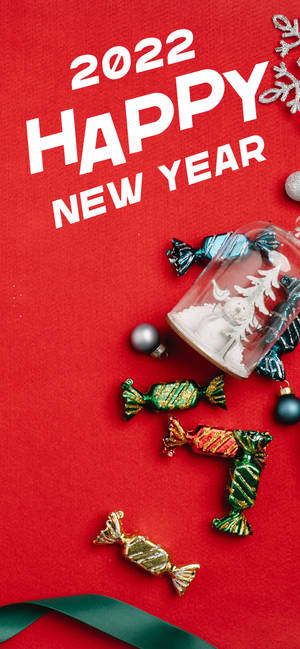 Entoesiastiese Nuwejaarsviering 2022 agtergrond — iPhone 14 Plus Muurpapier