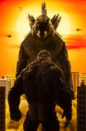 Epiese Kragmeting tussen Godzilla en Kong — Huawei MatePad 11.5 (2026) Muurpapier