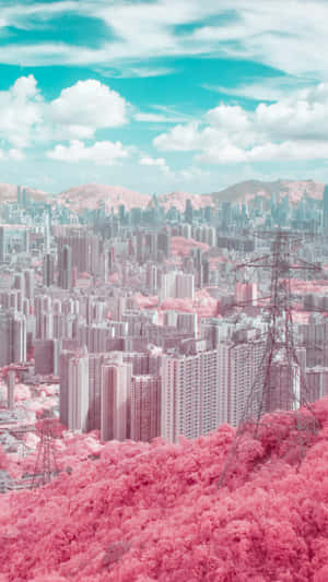 Anime City prente — Anime landskap Muurpapier