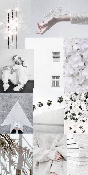 Estetiese Grys En Wit Collage — Estetiese Grys Muurpapier